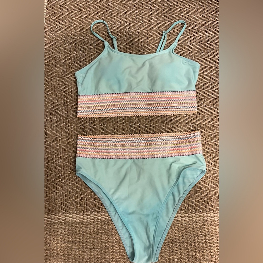 PRE-OWNED WOMEN'S BIKINI SET- TURQUOISE- MEDIUM